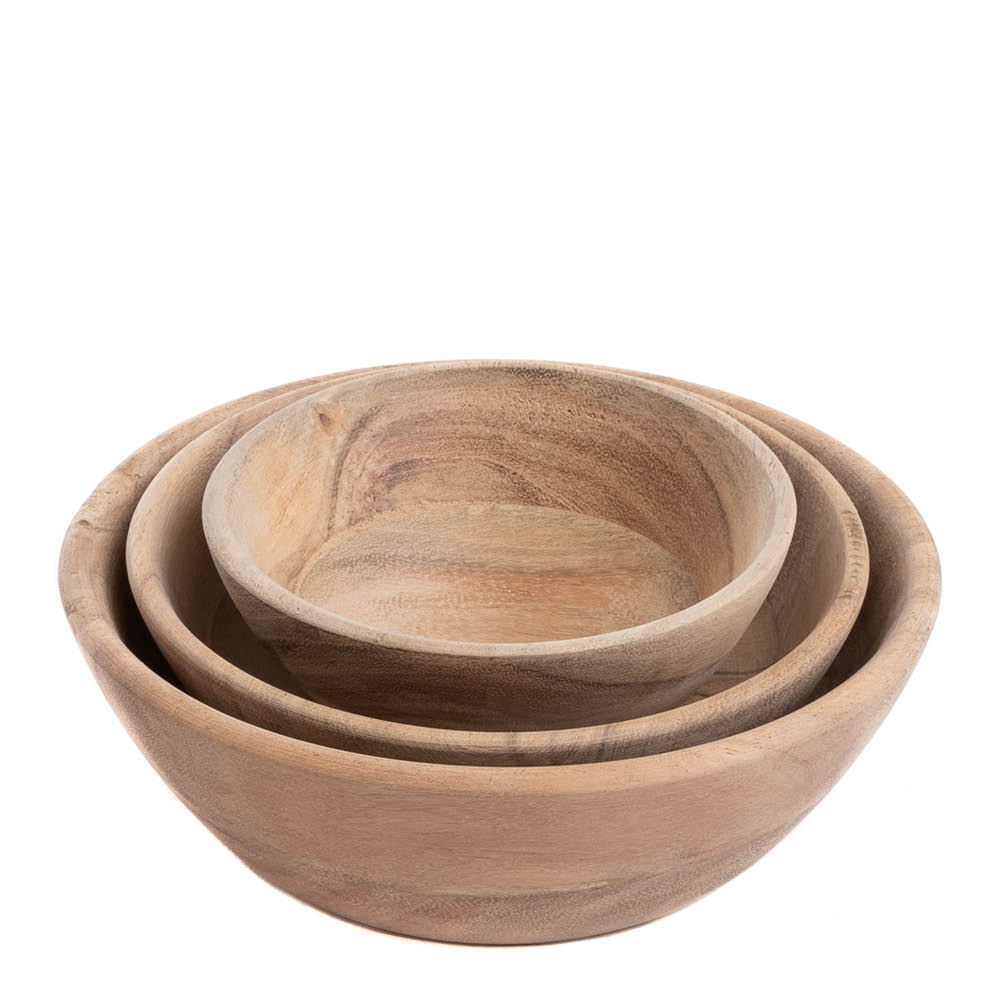 Sögne Skål Set 3 delar Akaciaträ
