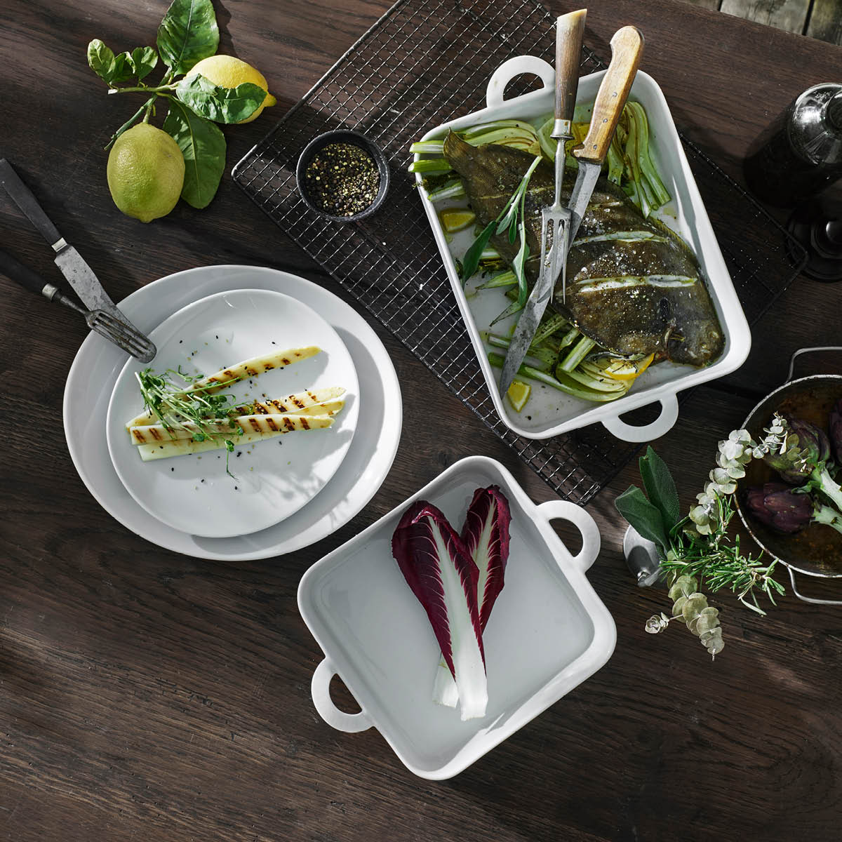 Kvadratfat 17,5 cm vit