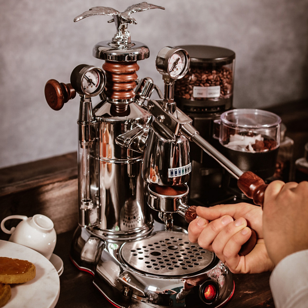 Esperto Manuell Kaffemaskin med Hävarm Mässing