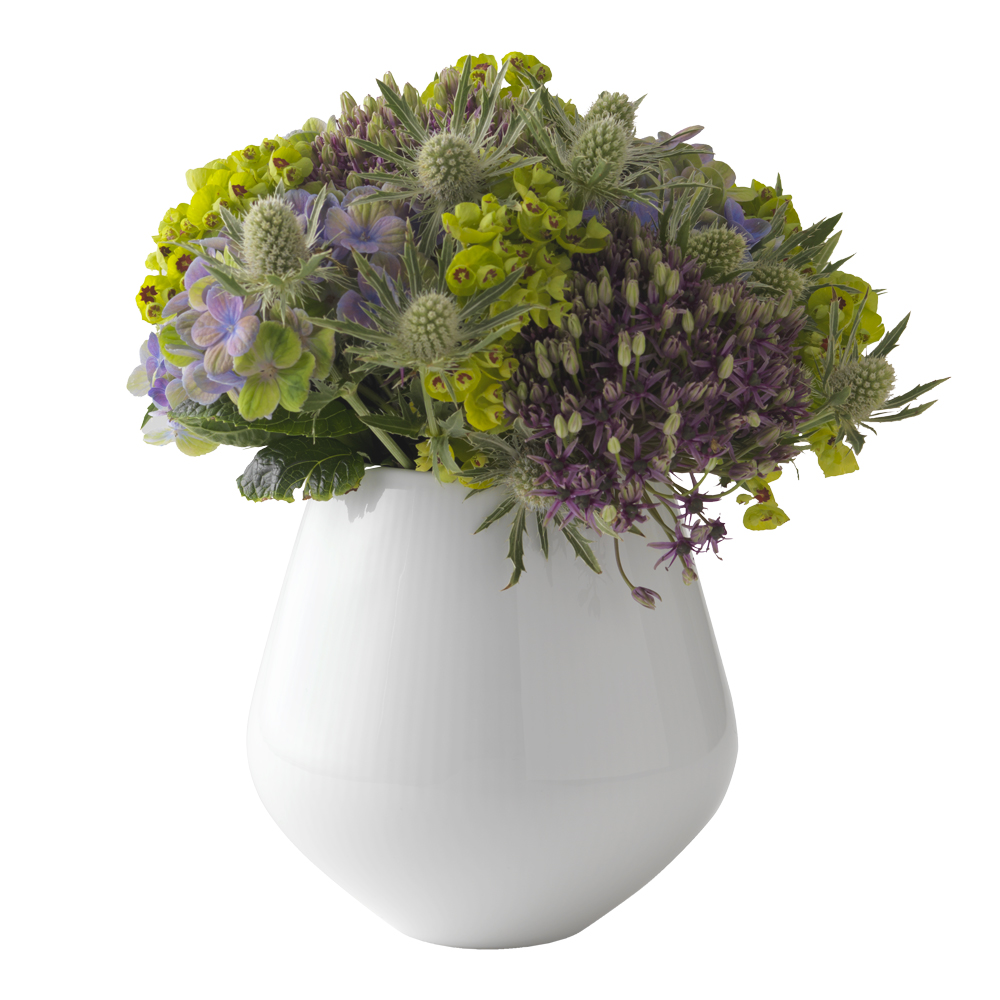 White Fluted Vas 15 cm