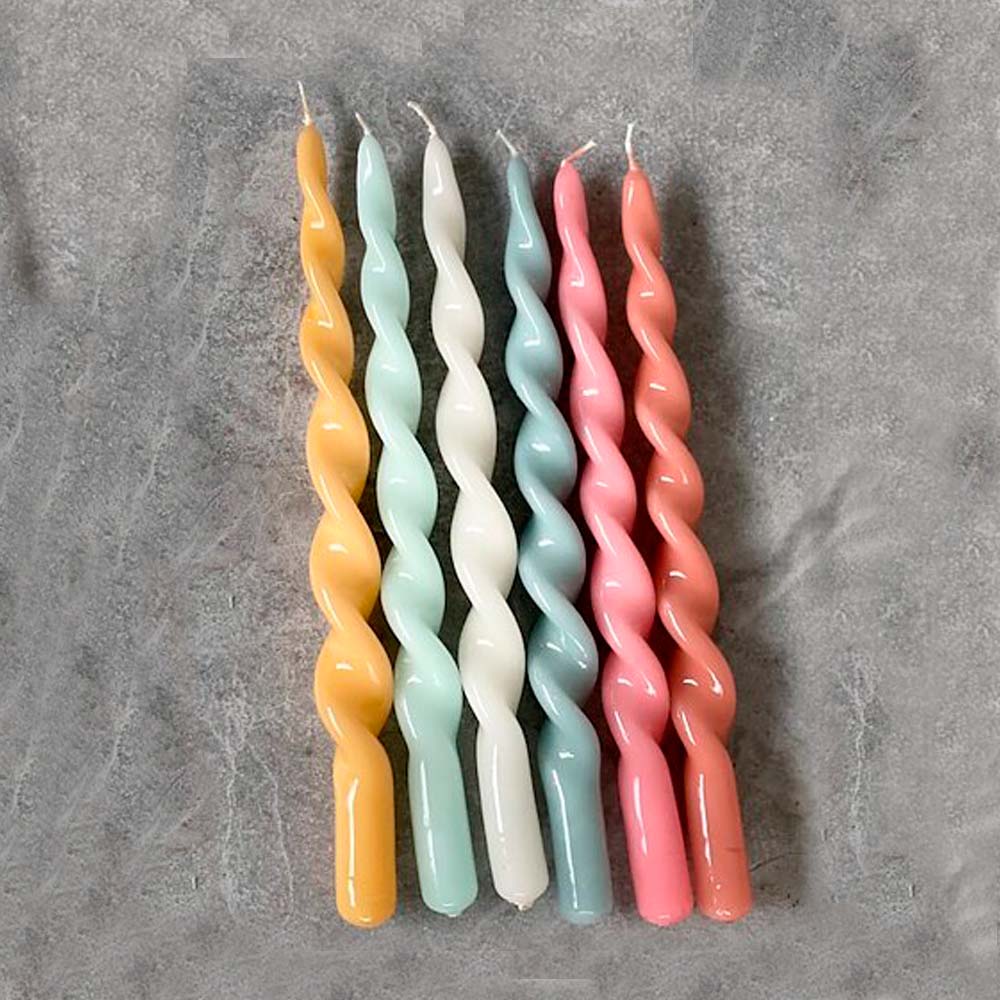 Platta Lack Ljus Snurrade 29 cm 2-pack Persika