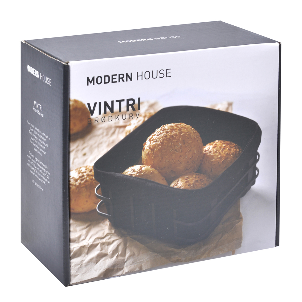 Vintri Brödkorg 19x19 cm Svart