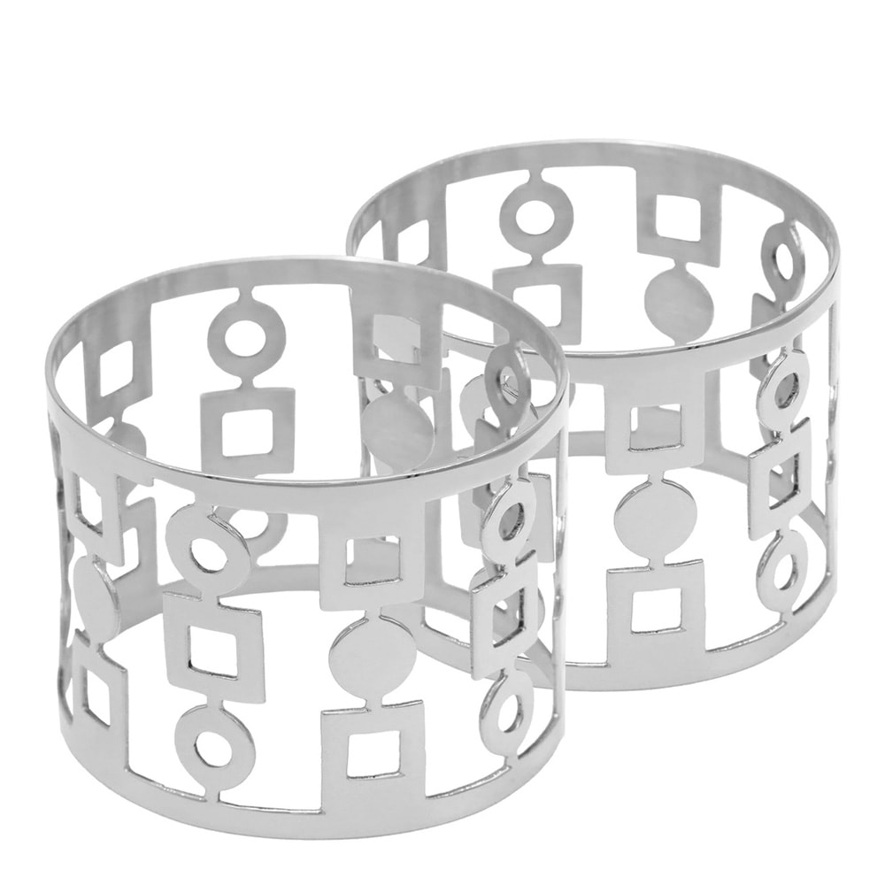 Anima Servettringar 5 cm 2-pack Silver