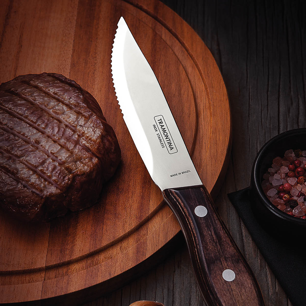 Tramotina Biffkniv 4-pack Brun