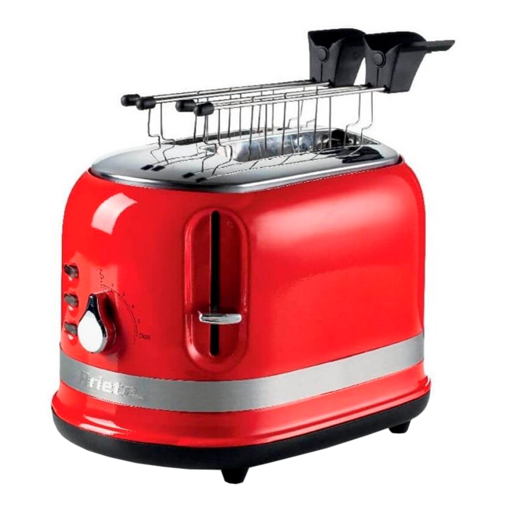 Moderna Brödrost 2 skivor + Tång Röd