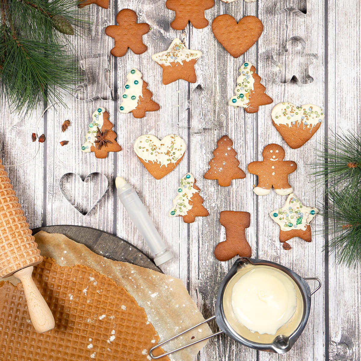 bAYk Pepparkaksform Hjärta Silver