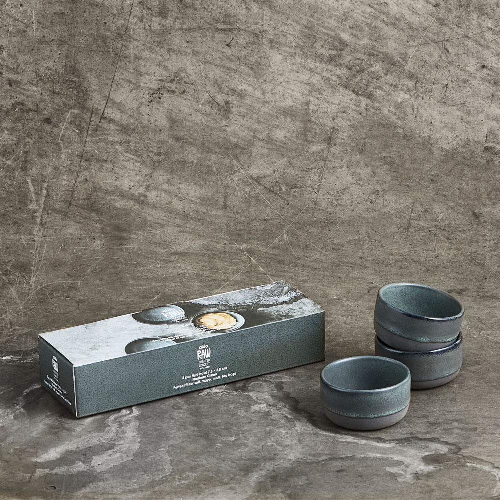 Raw Miniskålar 3-pack Northern Green