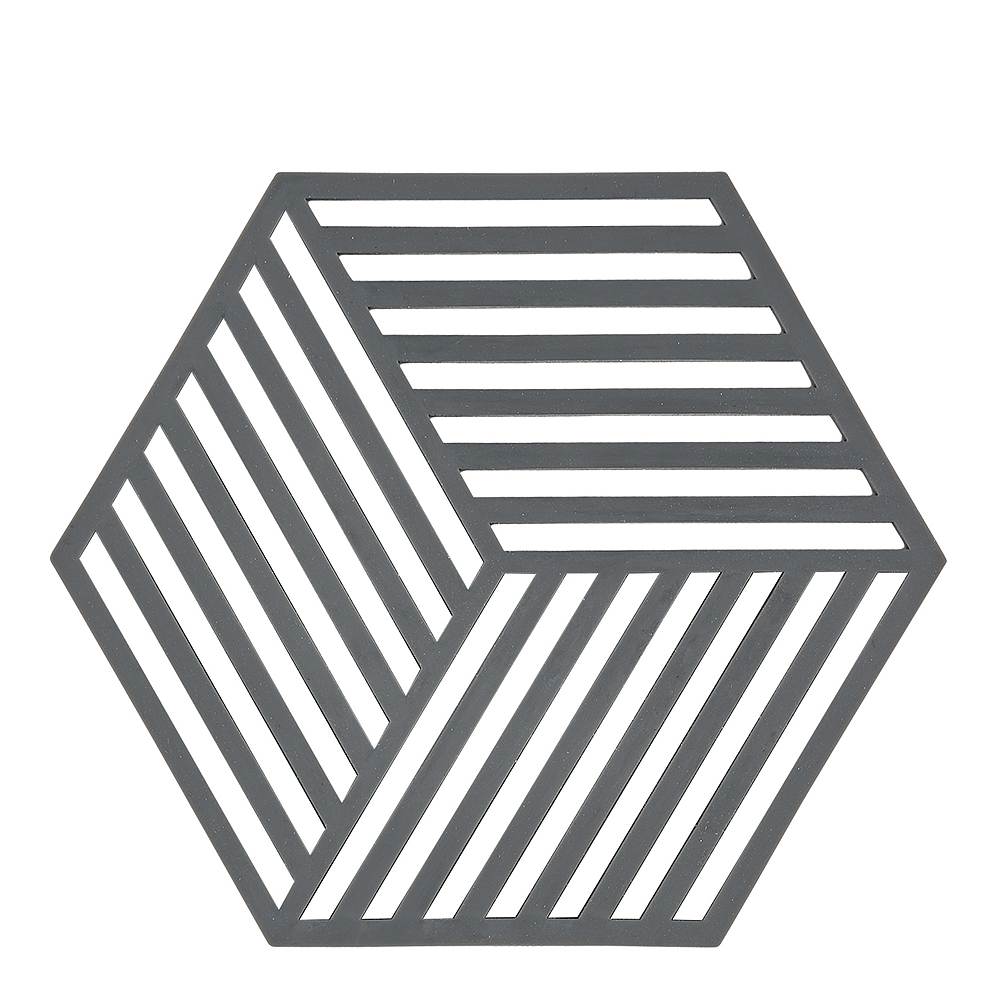Hexagon Grytunderlägg SilIkon 16 cm Grå