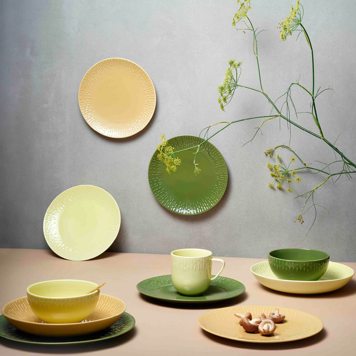 Confetti Desserttallrik 21 cm Oliv