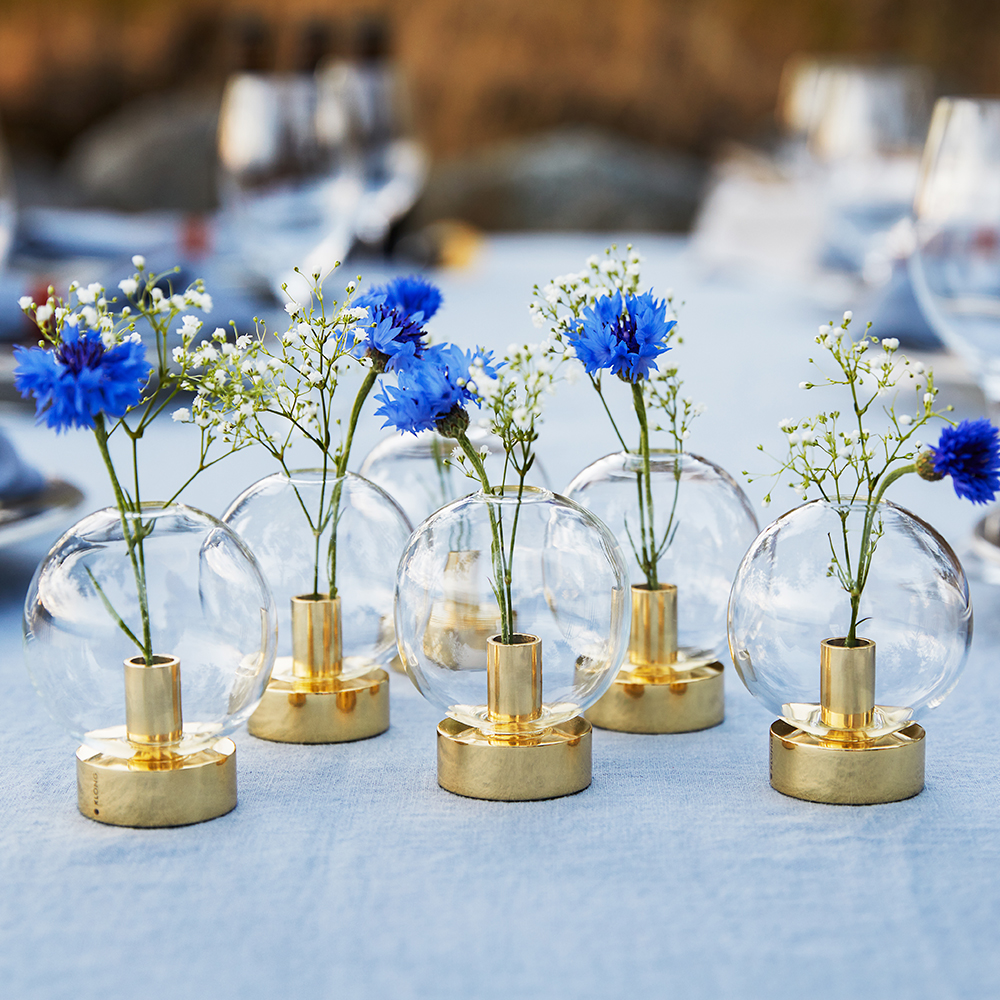 Orbis Vas Glas/Mässing 8x7 cm