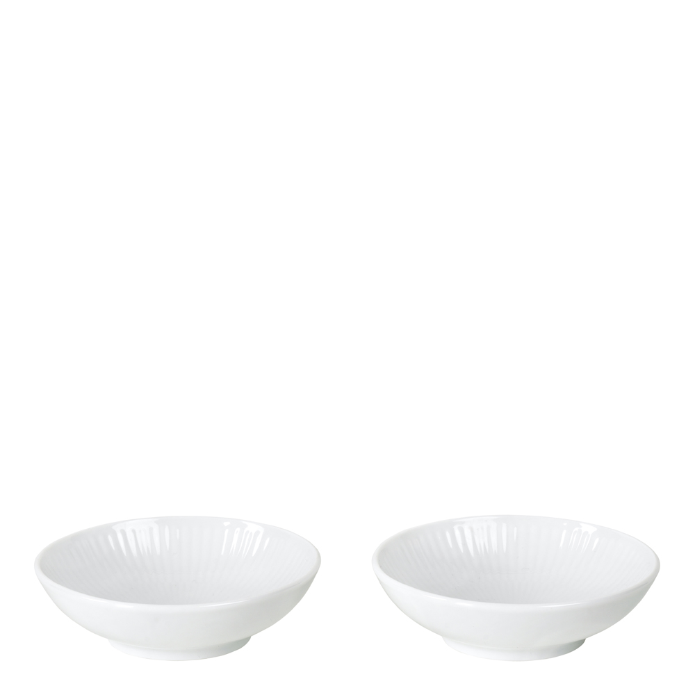White Fluted Dippskål 9 cl 2-pack