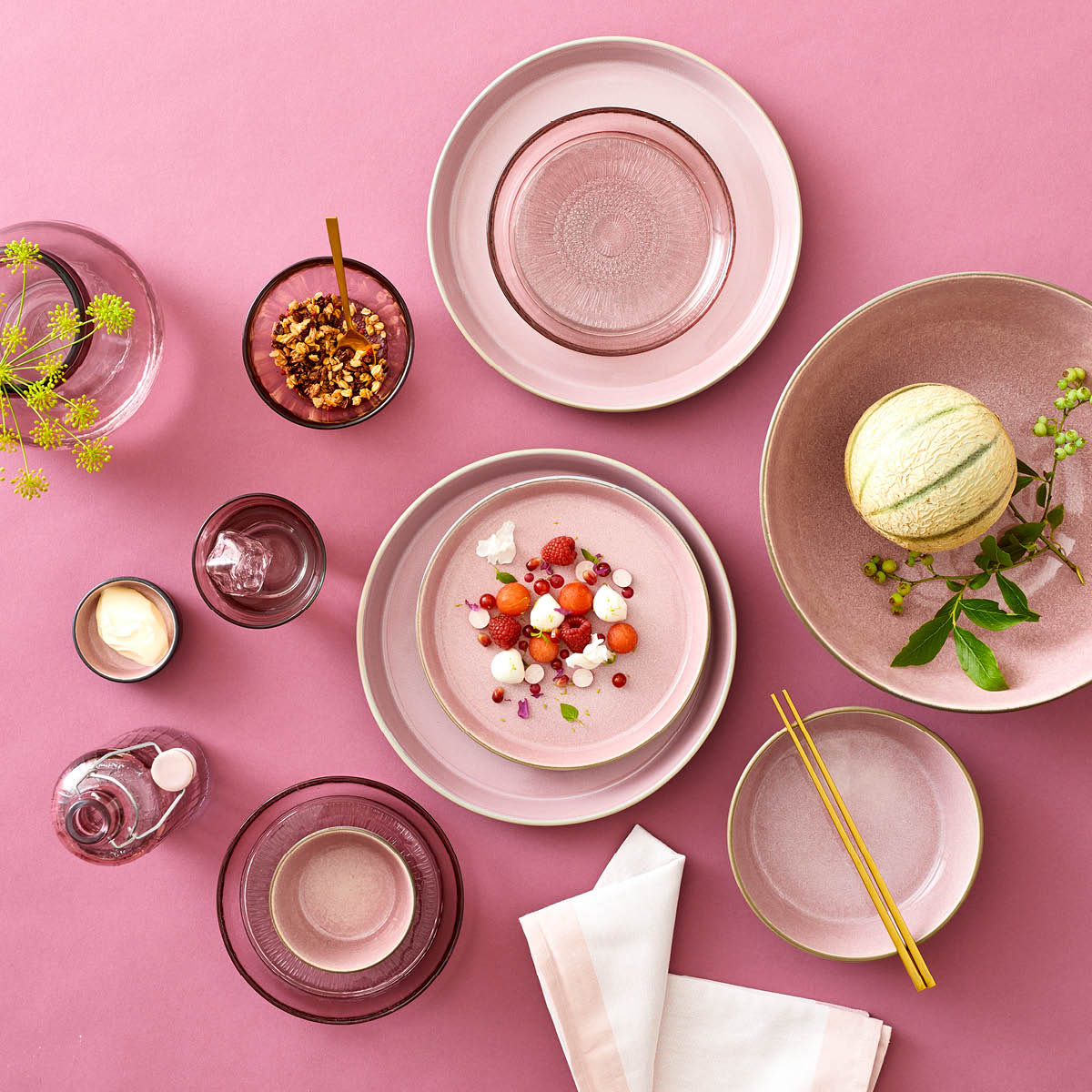 Tallrik Gastro 21 cm Grå/Rosa