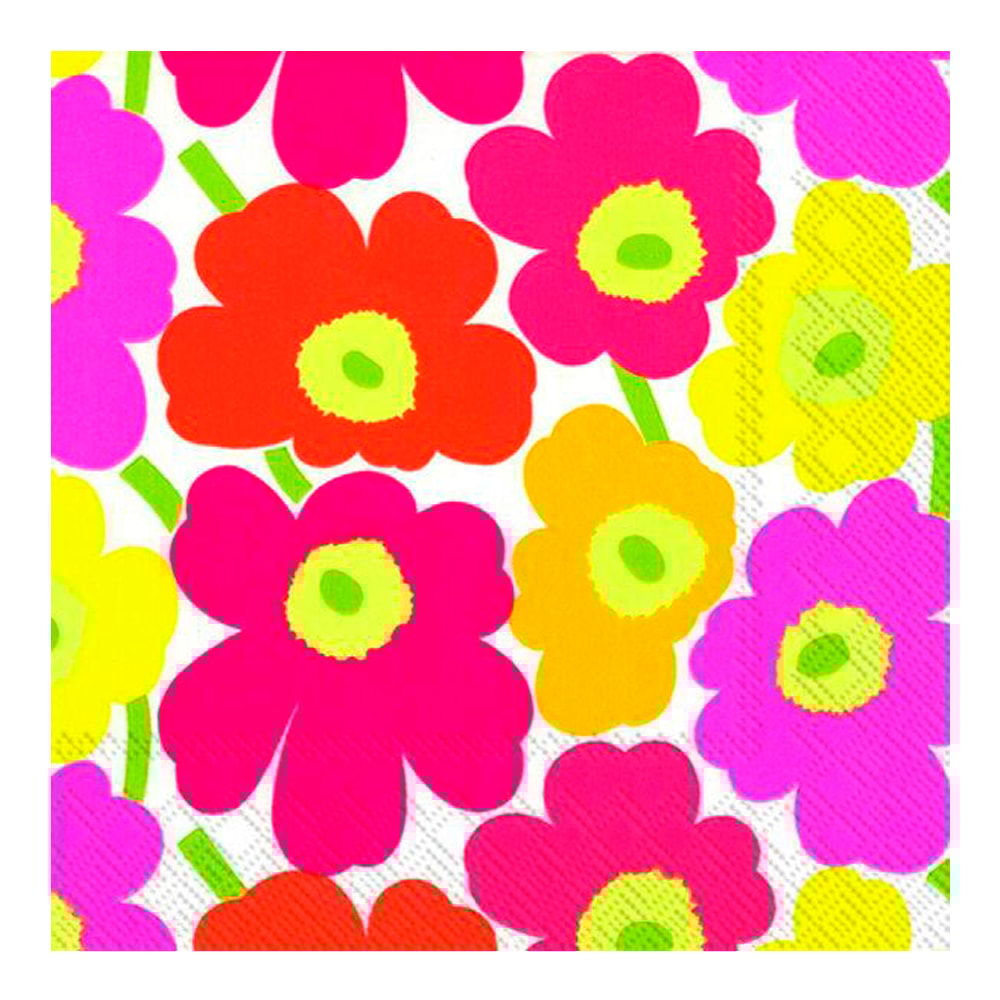 Servett Unikko 33x33 cm Rosa/Gul