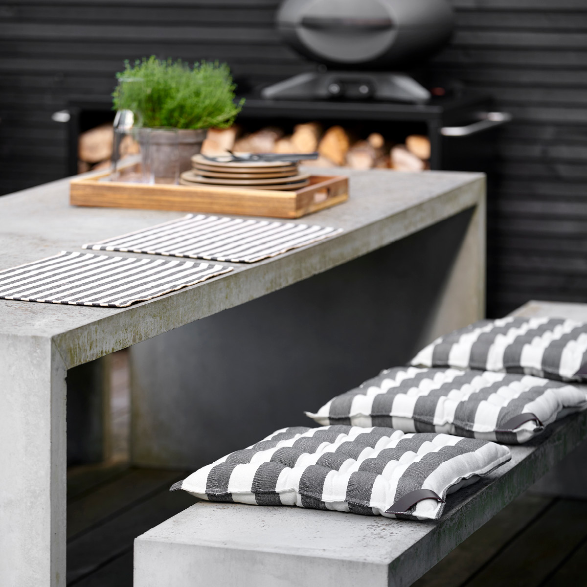 Statement Stripe Bordstablett 33x48 2-pack Ash