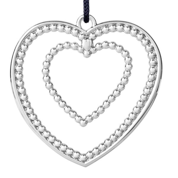Ball Heart 7 cm Försilvrad