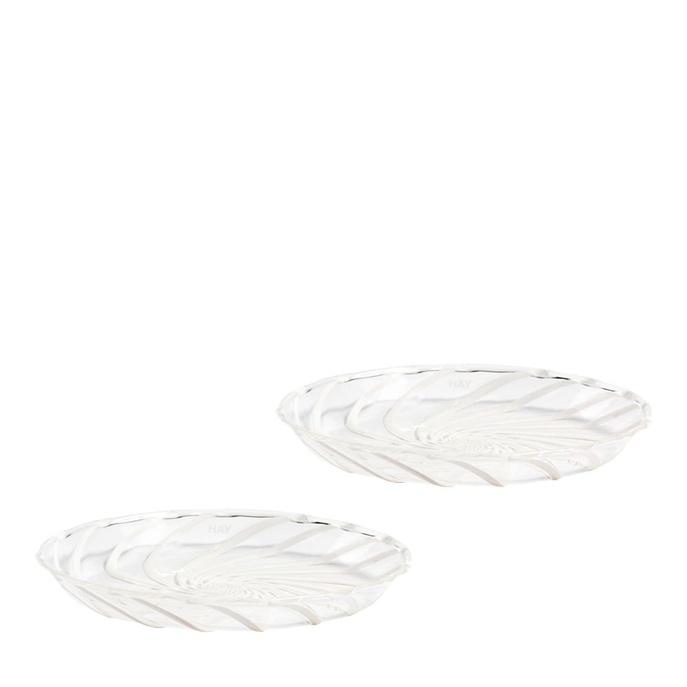 Spin Assiett Glas 2-pack  Vit/Klar