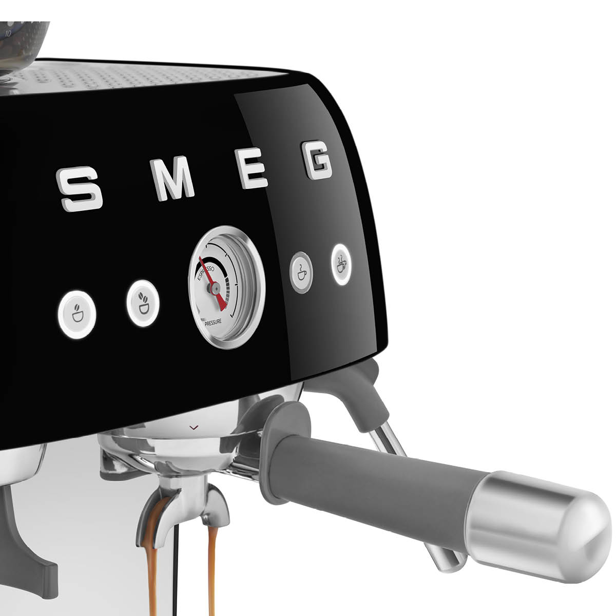 Smeg Manuell Kaffemaskin med Kvarn Svart
