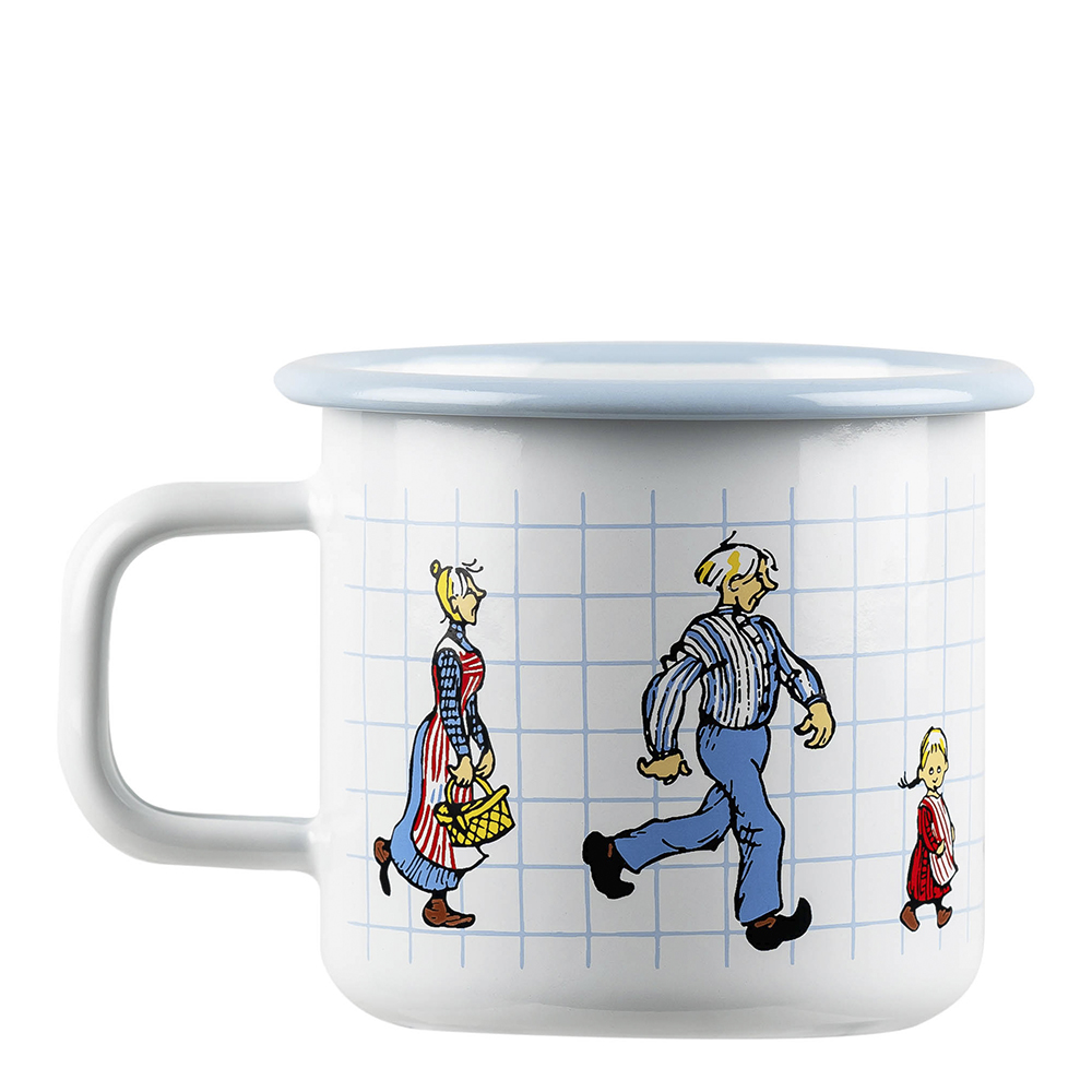 Emaljmugg Emil i Lönneberga 37 cl Vit/Ljusblå