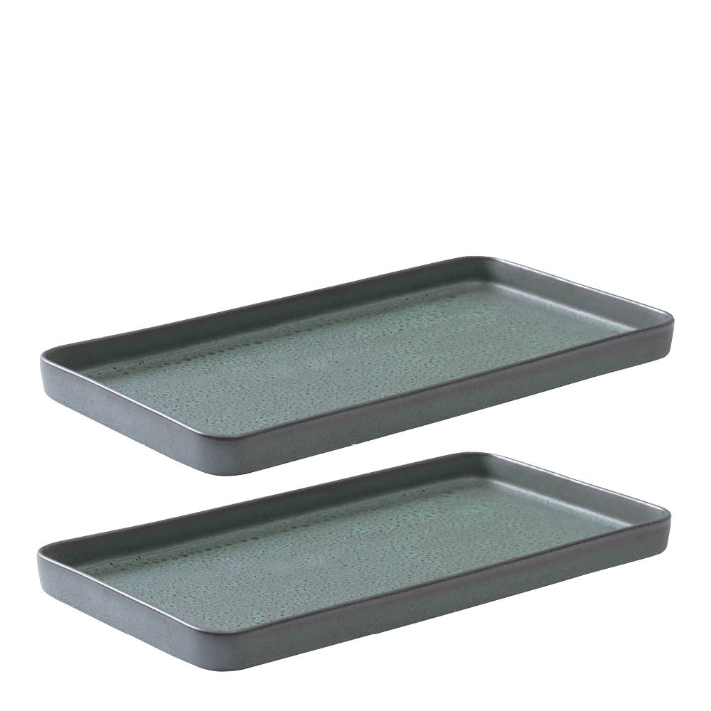 Raw Tallrik rektangulär 34x18 cm 2-pack Northern Green