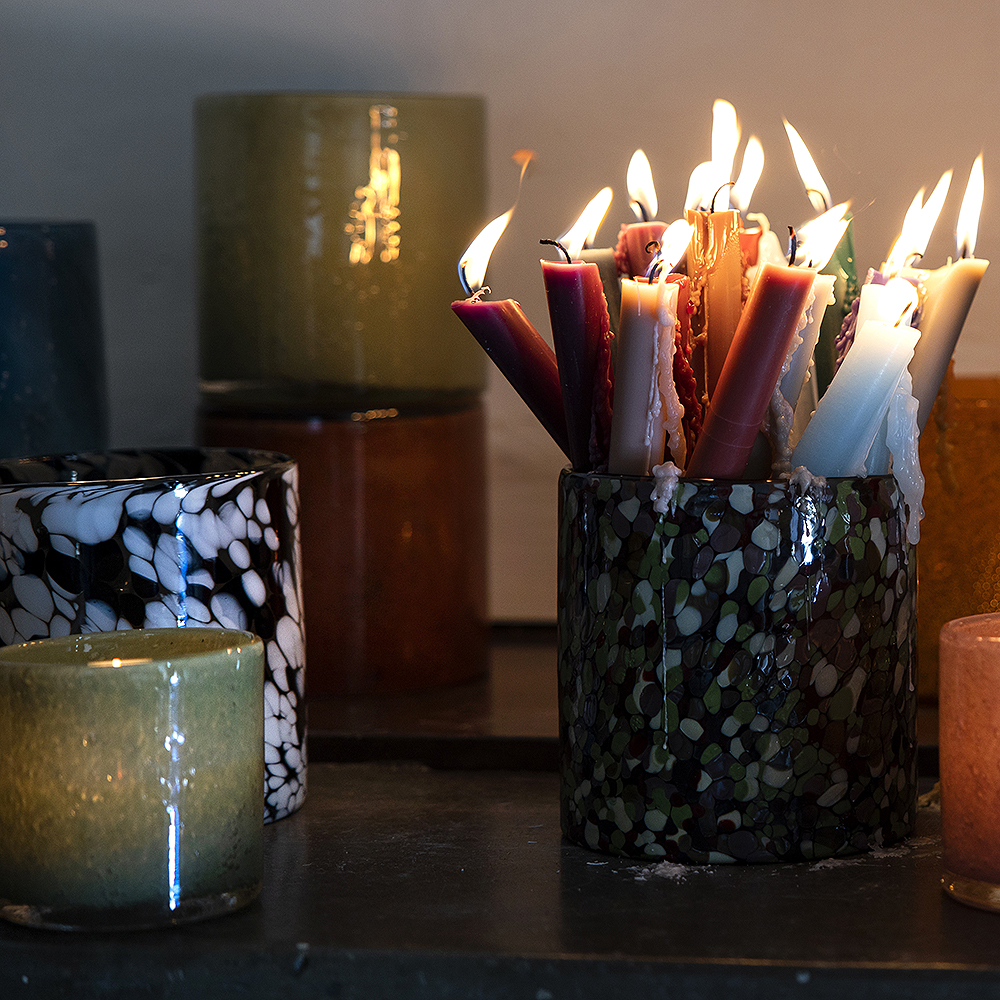 Calore Ljuslykta 10x10 cm Oliv