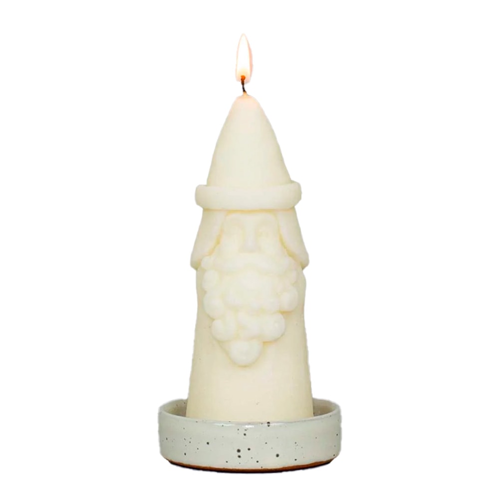 Santa Ljus 15 cm Vit