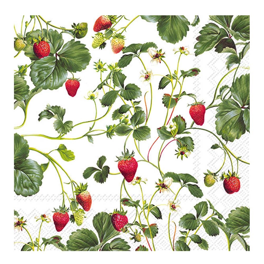 Servett Jordgubbar 24x24 cm