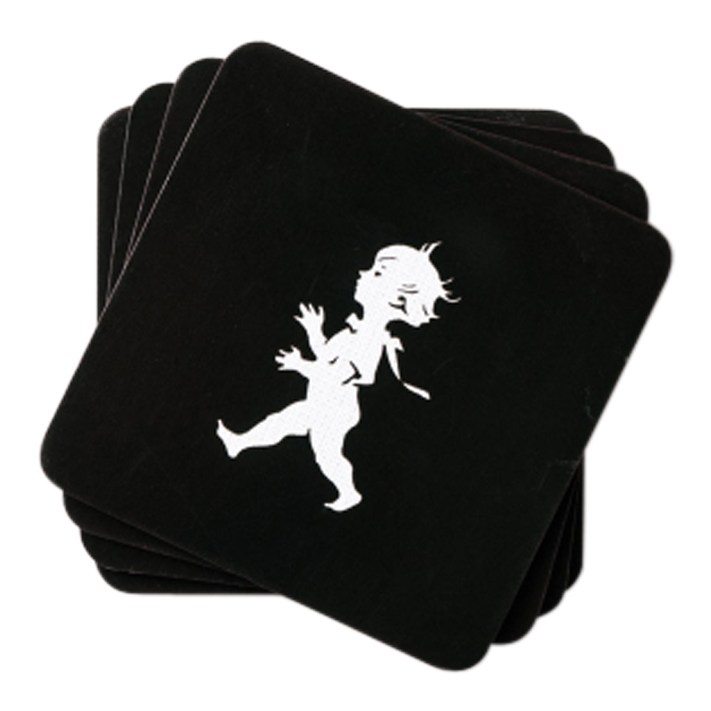 Glasunderlägg 10x10 cm 4-pack Svart