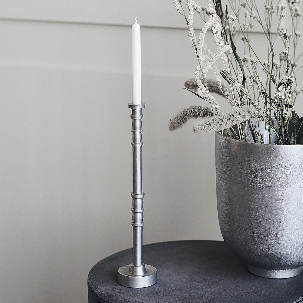 Jersey Ljusstake 28 cm Silveroxiderad