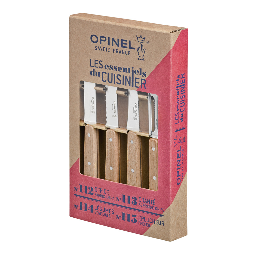 Essentials Knivset 4-pack Bokträ