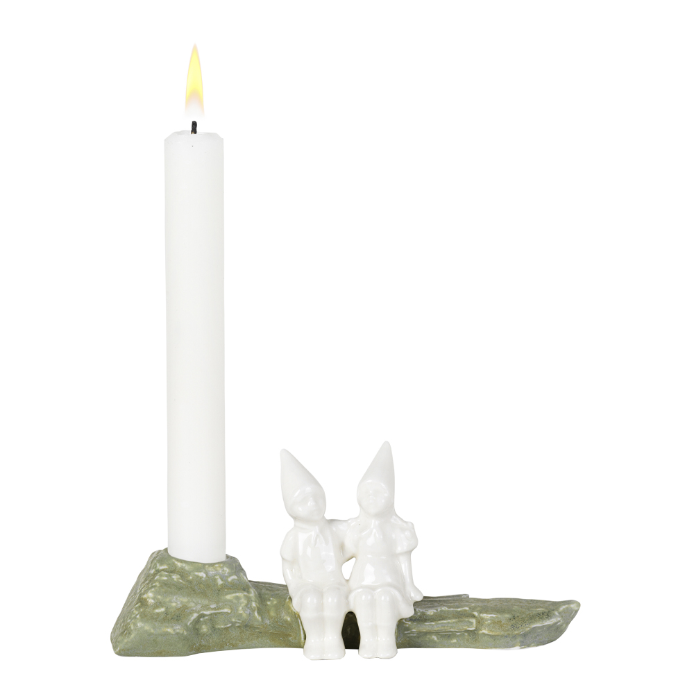 Christmas Tales Ljusstake Hug 8,5 cm Vit/Grön