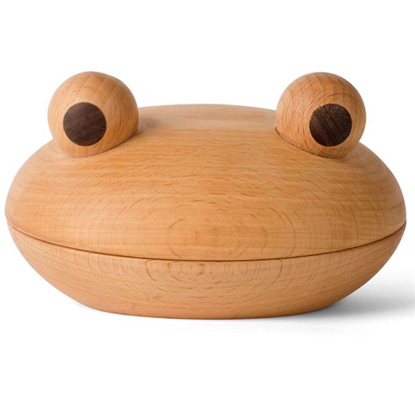 Träskål Groda 14 cm Bokträ/Valnöt