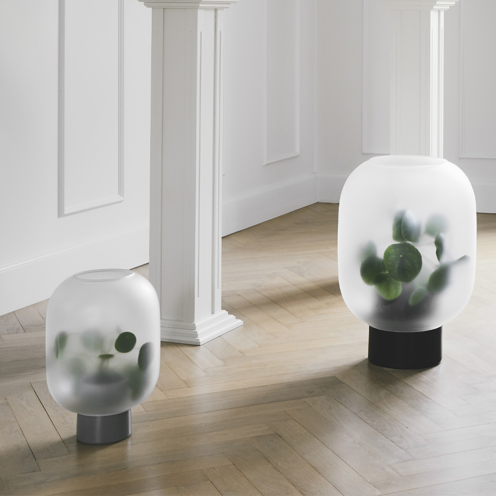 Nebl Kruka 30 cm Grå Glas