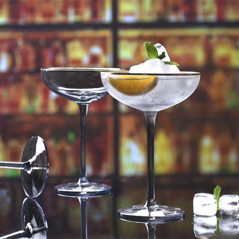 Champagneglas med Guldkant 23 cl 4-pack Soft Grey