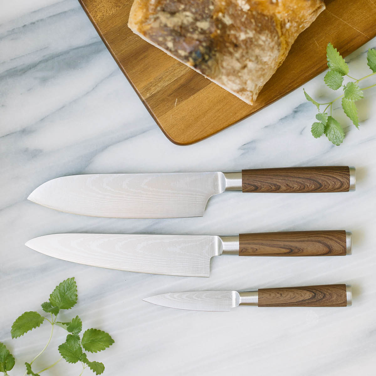 Knivset 3-pack kockkniv  köttkniv skalkniv