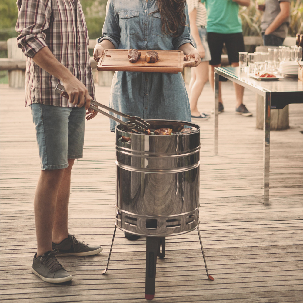 Kolgrill / Grilltunna Rostfritt stål