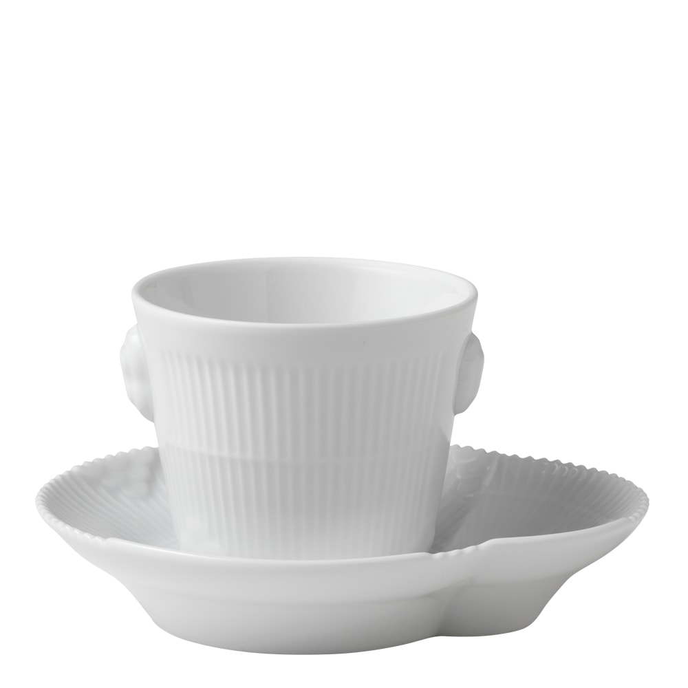 White Elements Espressokopp med fat 10 cl
