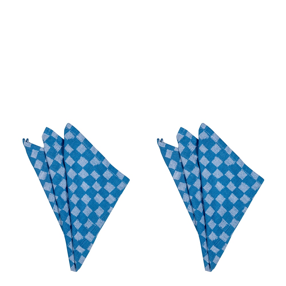 Checki Servetter 2-pack Blå Rutig