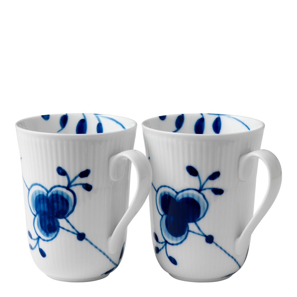 Blue Fluted Mega Mugg 33 cl 2-pack
