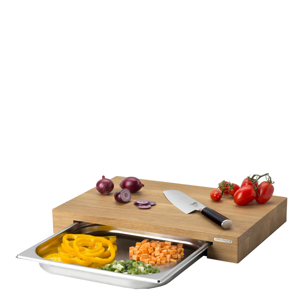 Skärbräda med Låda 39x27x6 cm Ek