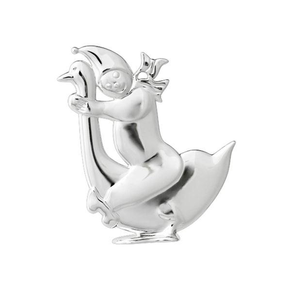 Gås & Pojke 7 cm Försilvrad