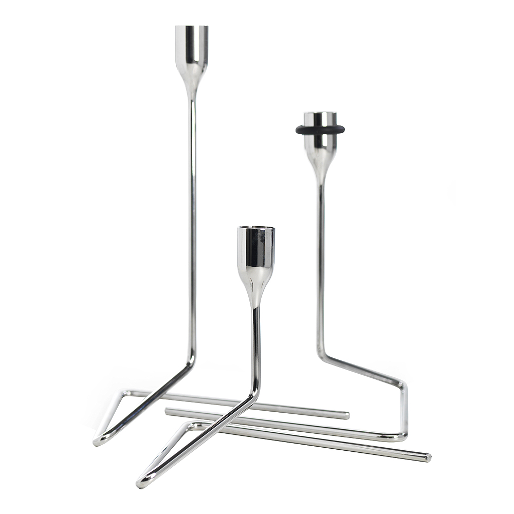 Puzzle Ljusstake 3 delar Silver