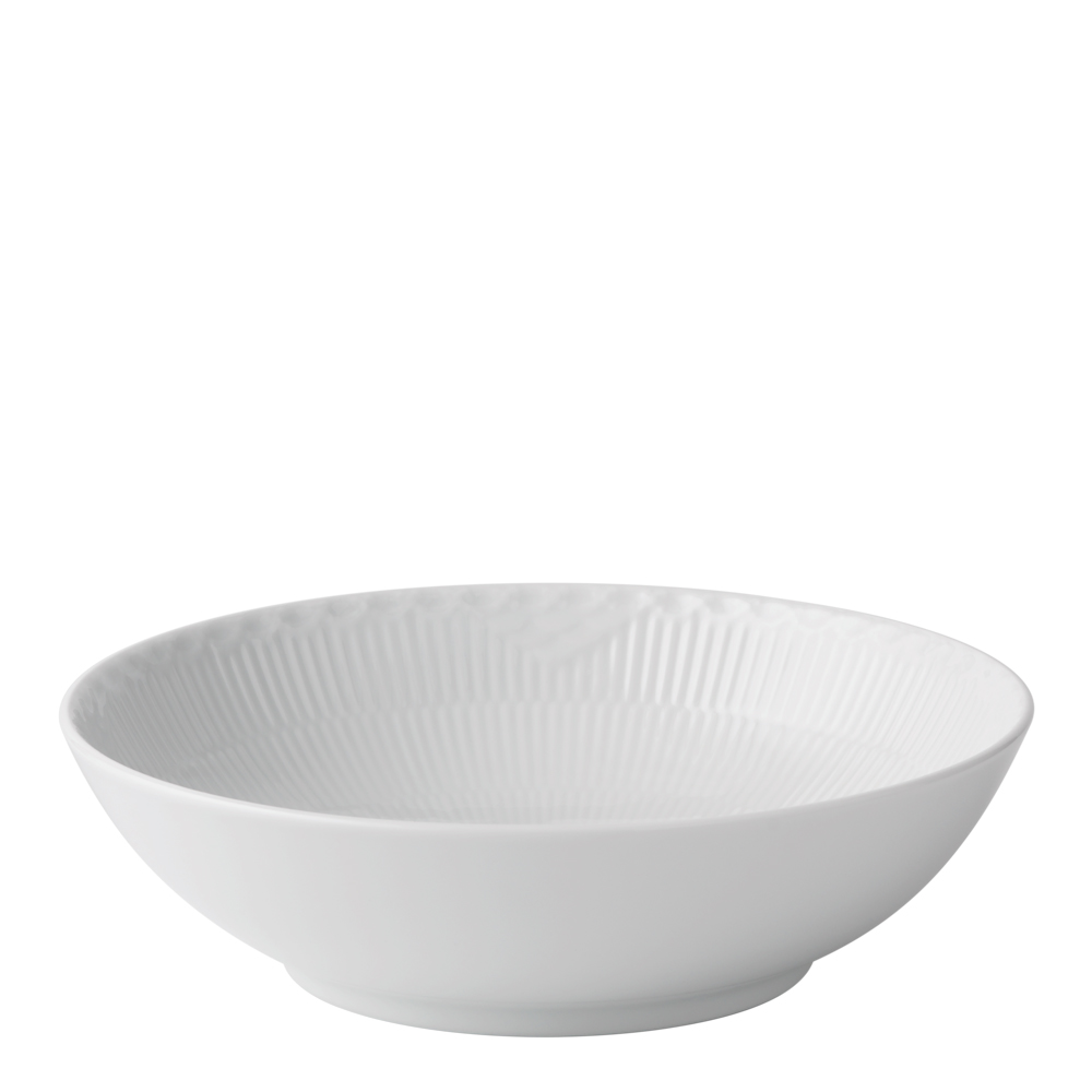 White Fluted Half Lace Skål 1,1 L