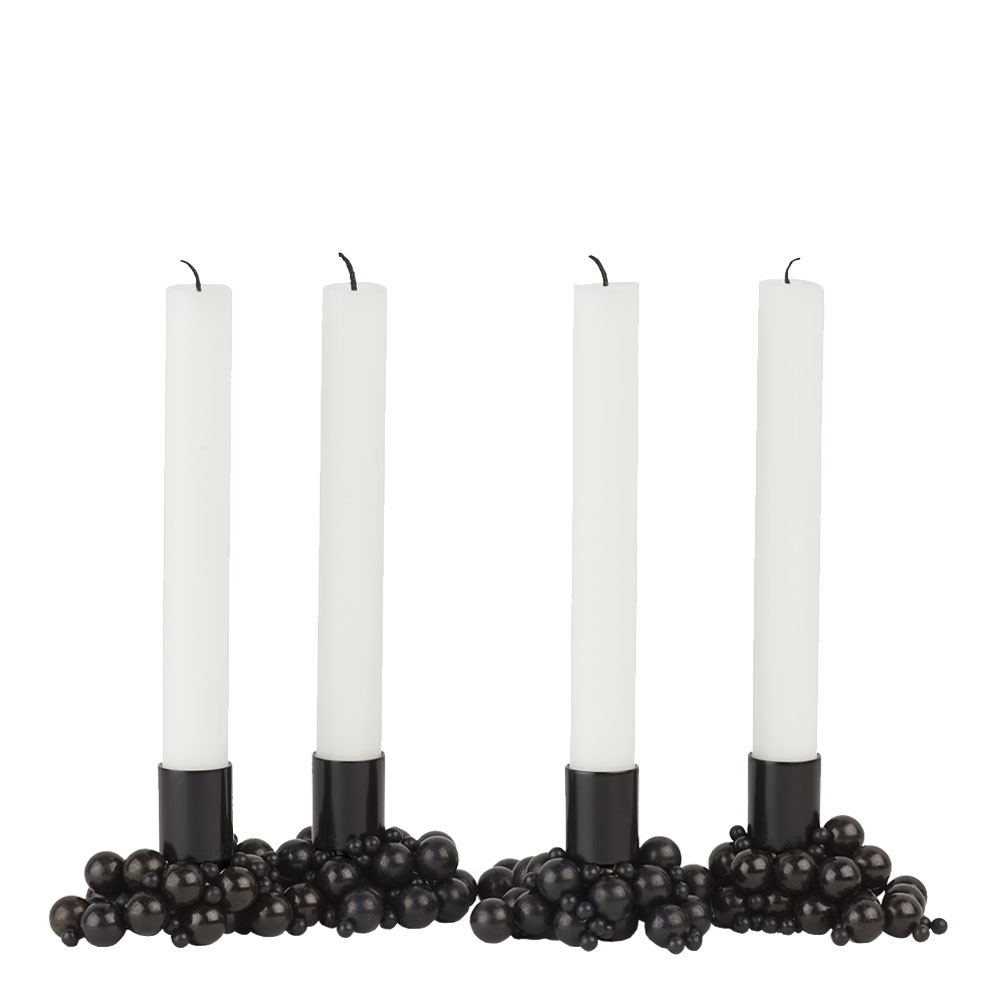 Molekyl Ljusstake Magnetkulor 43 cm 4-pack Svart