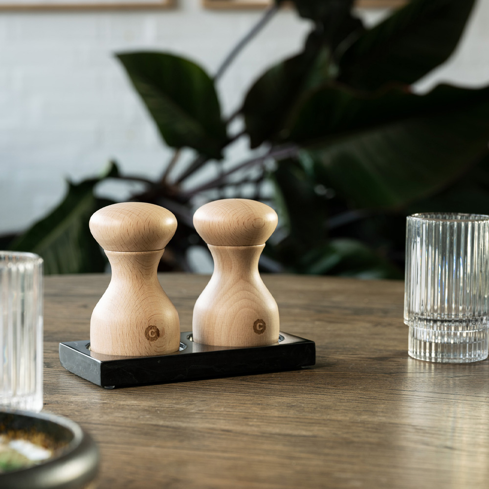 Tabletrotter Bricka för Kvarnar 15 cm Svart Marmor