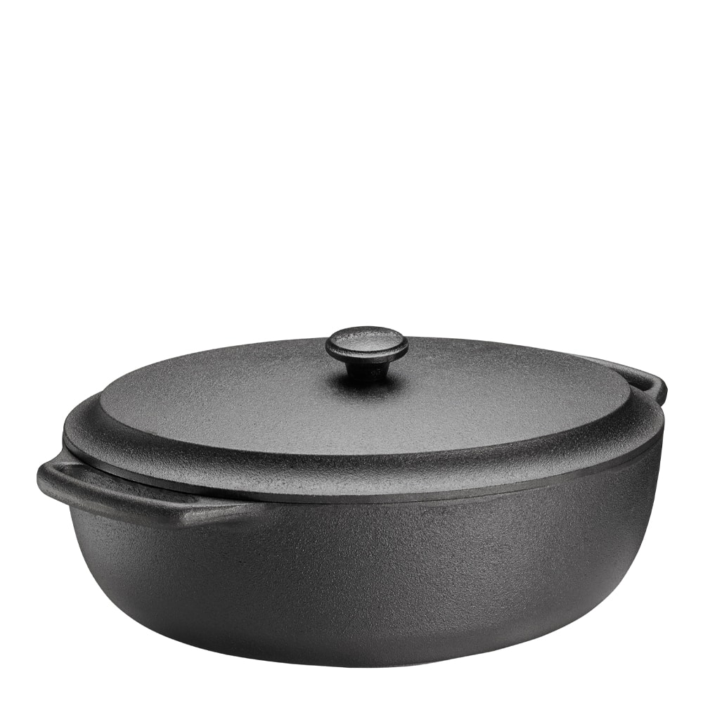Gryta oval med järnlock 6 L