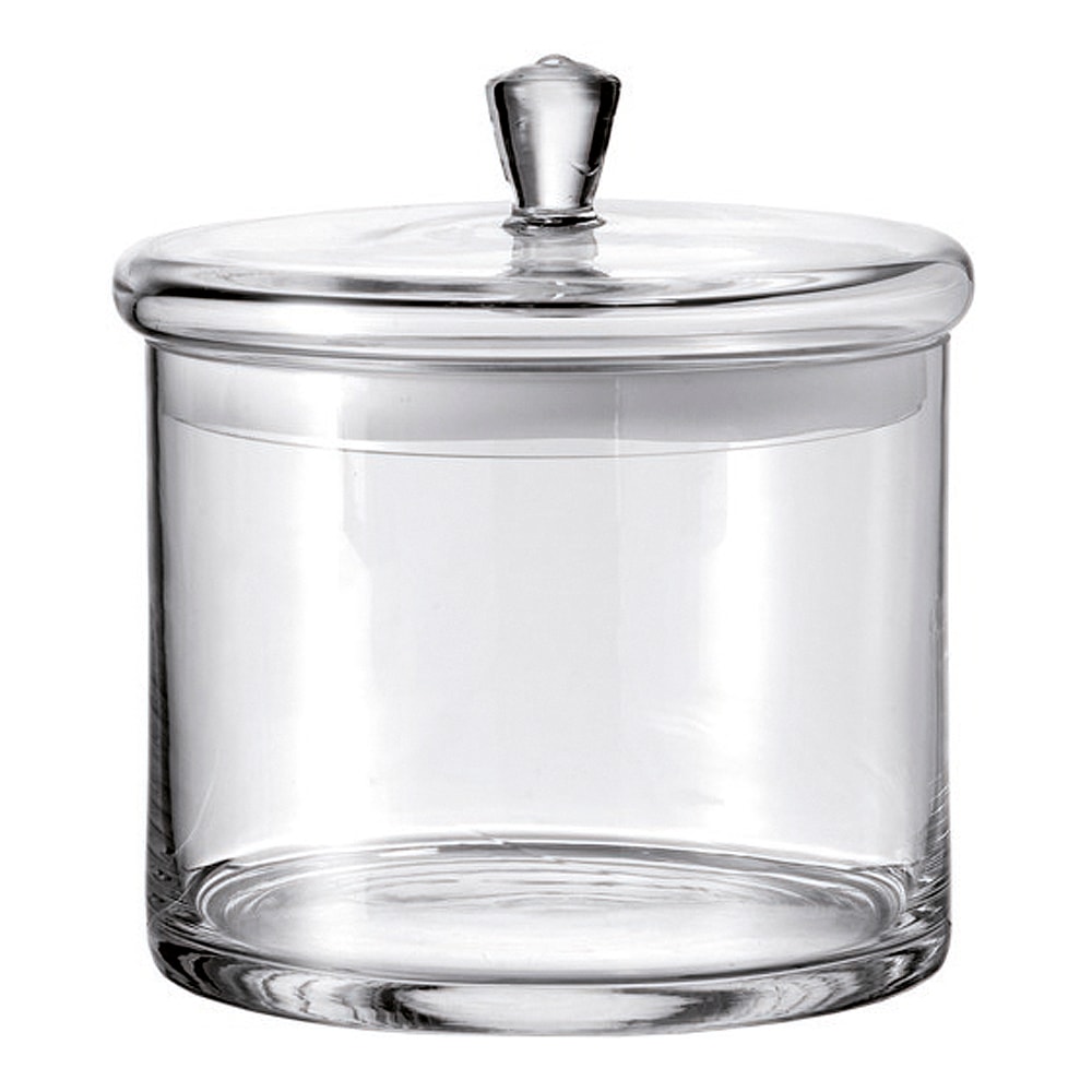 Glasburk med lock 20 cm Klar