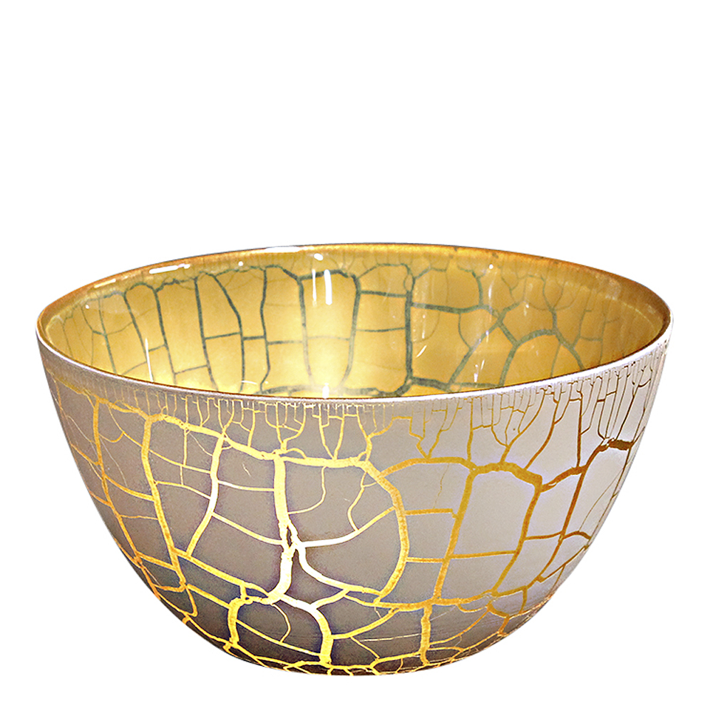 Croco Skål 17 cm Vit/Guld