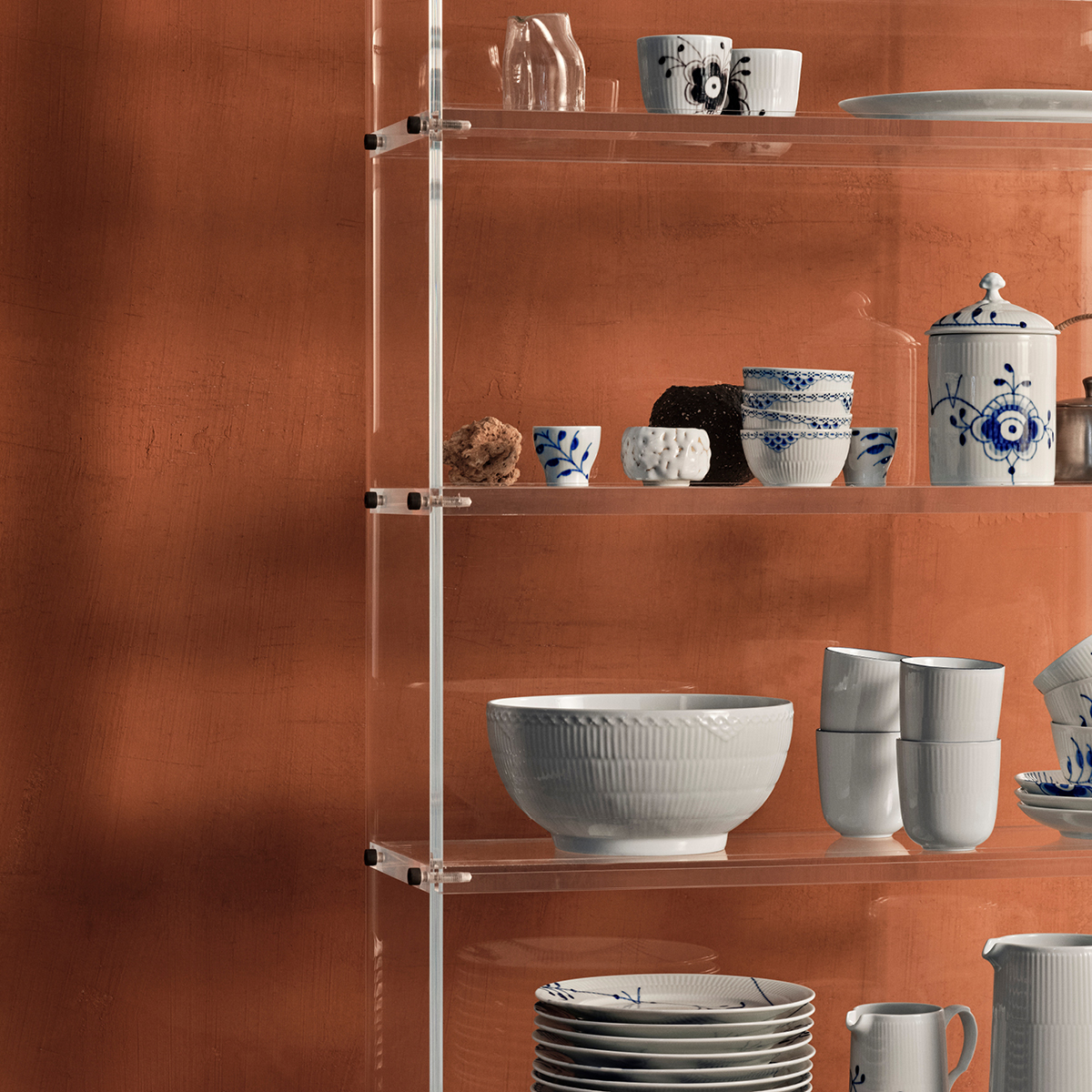 White Fluted Half Lace Skål 3,1 L