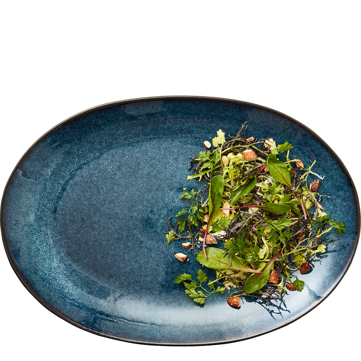 Fat Oval 36x25 cm Svart/Mörkblå