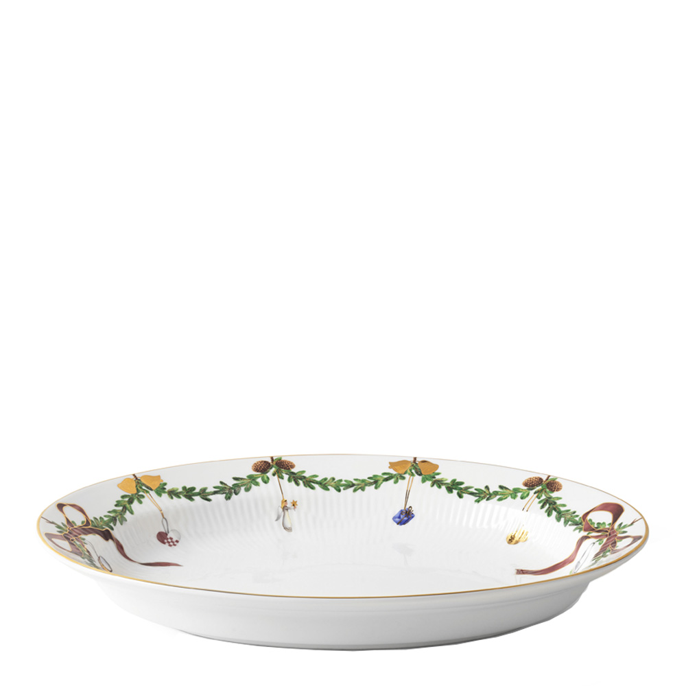 Star Fluted Fat Oval 34 cm Vit